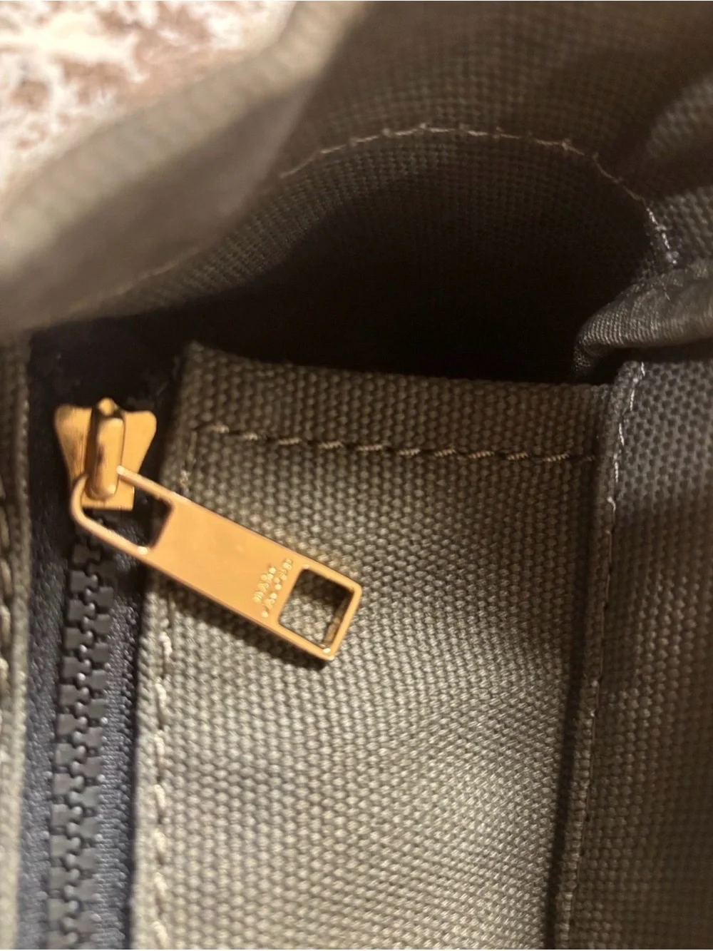 Marc Jacobs Olive Green Duffel Bag with White Logo